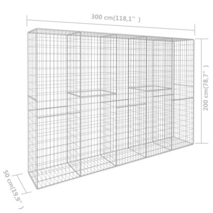 Gabionenwand mit Abdeckung Verzinkter Stahl 300 x 50 x 200 cm - Image 6