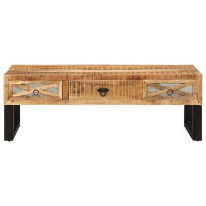 Couchtisch 110 x 50 x 38 cm Massivholz Mango - Image 2