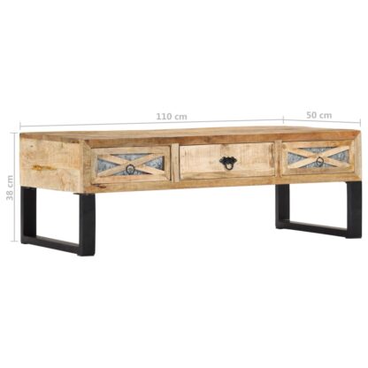 Couchtisch 110 x 50 x 38 cm Massivholz Mango - Image 9