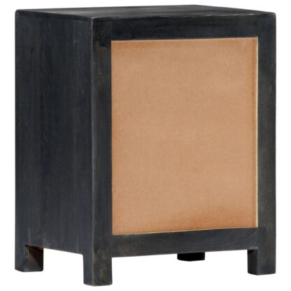 Nachttisch Handgeschnitzt Grau 40x30x50 cm Massivholz Mango - Image 3