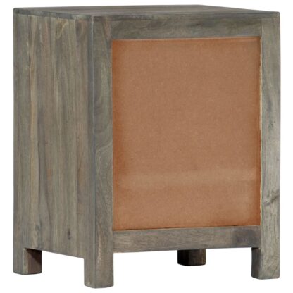 Nachttisch Grau 40x30x50 cm Massivholz Mango - Image 3