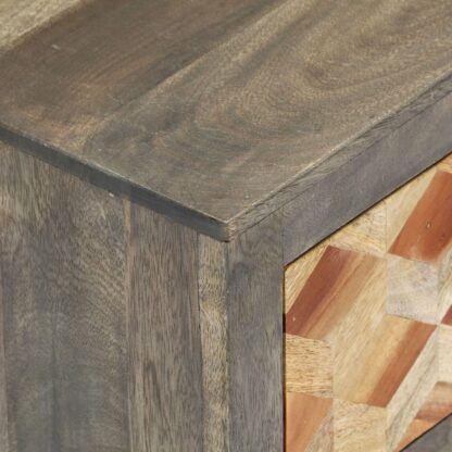 Nachttisch Grau 40x30x50 cm Massivholz Mango - Image 6