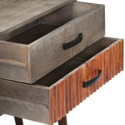 Konsolentisch Grau 120 x 35 x 75 cm Massivholz Mango - Image 7