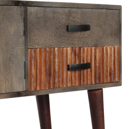 Konsolentisch Grau 120 x 35 x 75 cm Massivholz Mango - Image 8
