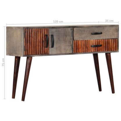 Konsolentisch Grau 120 x 35 x 75 cm Massivholz Mango - Image 9