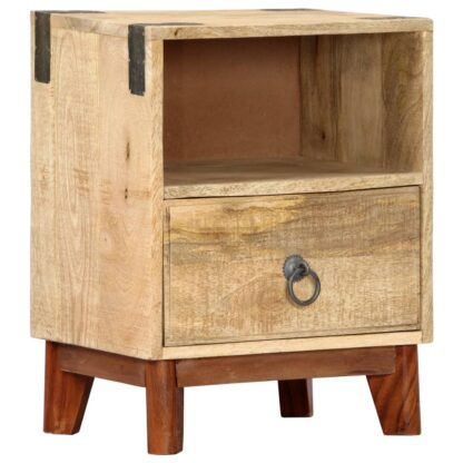 Nachttisch 40 x 30 x 52 cm Massives Raues Mangoholz - Image 11