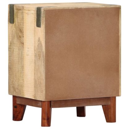 Nachttisch 40 x 30 x 52 cm Massives Raues Mangoholz - Image 3