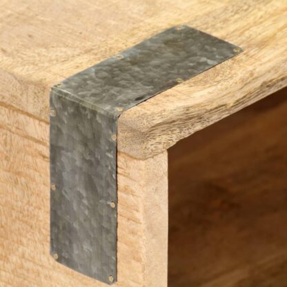 Nachttisch 40 x 30 x 52 cm Massives Raues Mangoholz - Image 5
