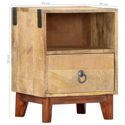 Nachttisch 40 x 30 x 52 cm Massives Raues Mangoholz - Image 8