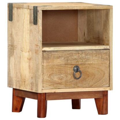 Nachttisch 40 x 30 x 52 cm Massives Raues Mangoholz - Image 9