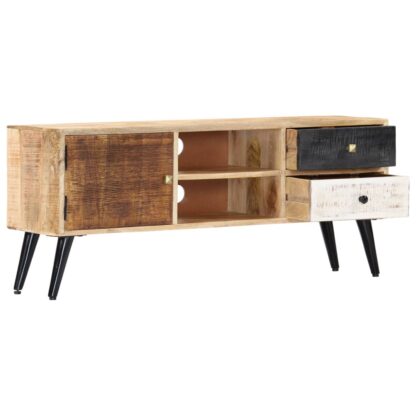 TV-Schrank 115×30×47 cm Mango-Massivholz - Image 4