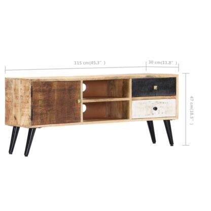 TV-Schrank 115×30×47 cm Mango-Massivholz - Image 9