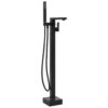 Freistehende Badewannenarmatur Schwarz Edelstahl 90 cm