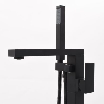 Freistehende Badewannenarmatur Schwarz Edelstahl 90 cm - Image 4