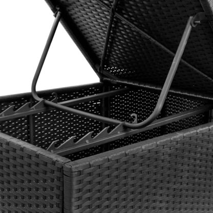 Sonnenliegen mit Auflage 2 Stk. Poly Rattan Schwarz - Image 9