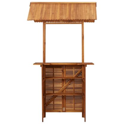 Outdoor-Bartisch mit Dach 113x106x217 cm Akazie Massivholz - Image 4