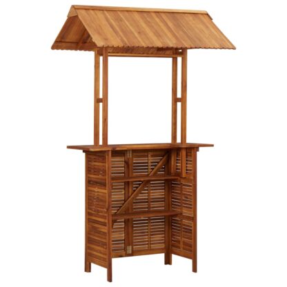 Outdoor-Bartisch mit Dach 113x106x217 cm Akazie Massivholz - Image 6