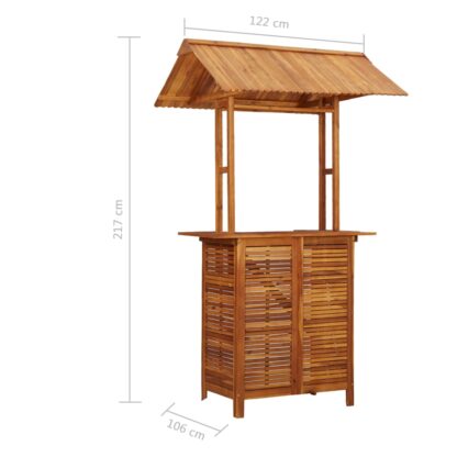 Outdoor-Bartisch mit Dach 113x106x217 cm Akazie Massivholz - Image 10
