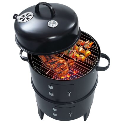3-in-1 Holzkohlegrill Räucherofen 40×80 cm - Image 2