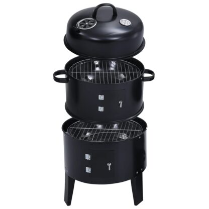 3-in-1 Holzkohlegrill Räucherofen 40×80 cm - Image 7