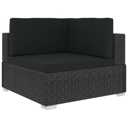 12-tlg. Garten-Lounge-Set mit Auflagen Poly Rattan Schwarz - Image 4