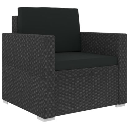12-tlg. Garten-Lounge-Set mit Auflagen Poly Rattan Schwarz - Image 8