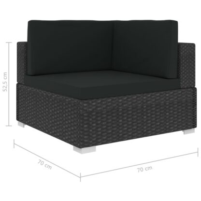 12-tlg. Garten-Lounge-Set mit Auflagen Poly Rattan Schwarz - Image 9