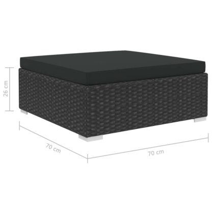 12-tlg. Garten-Lounge-Set mit Auflagen Poly Rattan Schwarz - Image 10