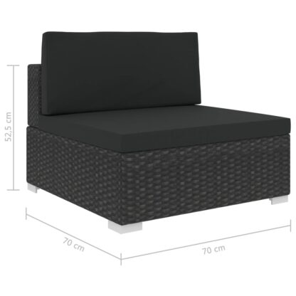 12-tlg. Garten-Lounge-Set mit Auflagen Poly Rattan Schwarz - Image 11