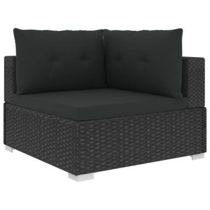 10-tlg. Garten-Lounge-Set mit Auflagen Poly Rattan Schwarz - Image 4