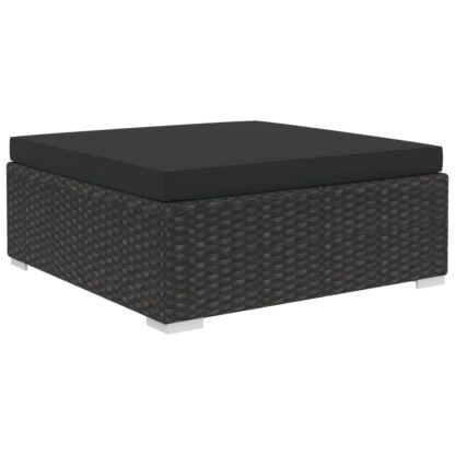 10-tlg. Garten-Lounge-Set mit Auflagen Poly Rattan Schwarz - Image 5