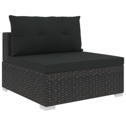 10-tlg. Garten-Lounge-Set mit Auflagen Poly Rattan Schwarz - Image 6