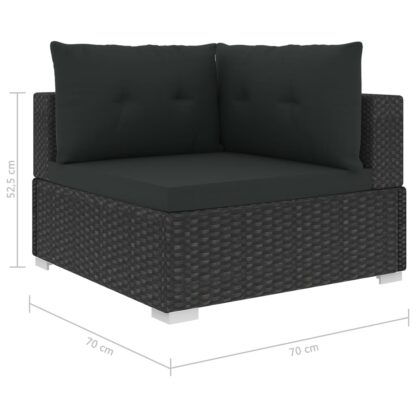 10-tlg. Garten-Lounge-Set mit Auflagen Poly Rattan Schwarz - Image 9