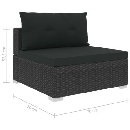 10-tlg. Garten-Lounge-Set mit Auflagen Poly Rattan Schwarz - Image 11
