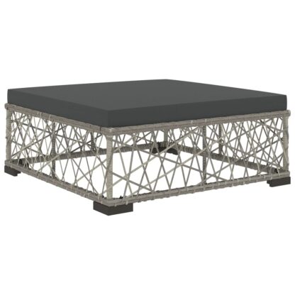 5-tlg. Garten-Lounge-Set mit Auflagen Poly Rattan Grau - Image 6