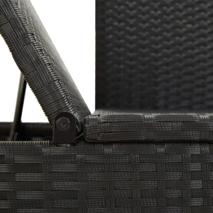 Sonnenliege mit Auflage Poly Rattan Schwarz - Image 8