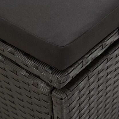 Sonnenliege mit Auflage Poly Rattan Schwarz - Image 9