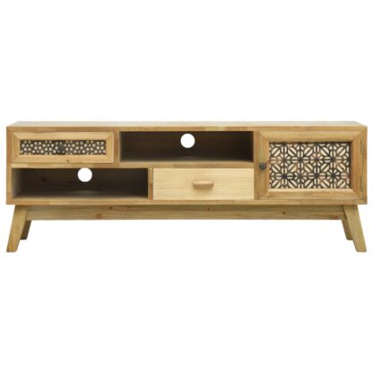 TV-Schrank mit Mustern Braun 120x30x42 cm Holz - Image 2