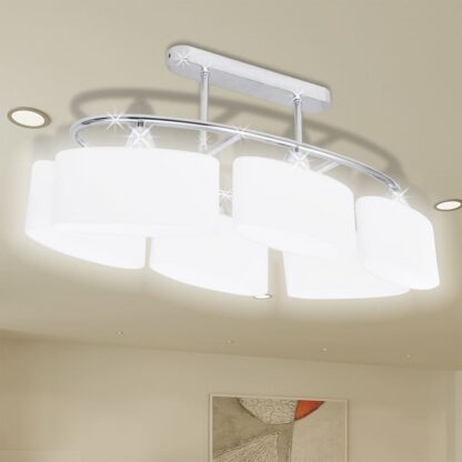 Deckenlampe mit ellipsenförmigen Glasschirmen 2 Stk. E14 - Image 3