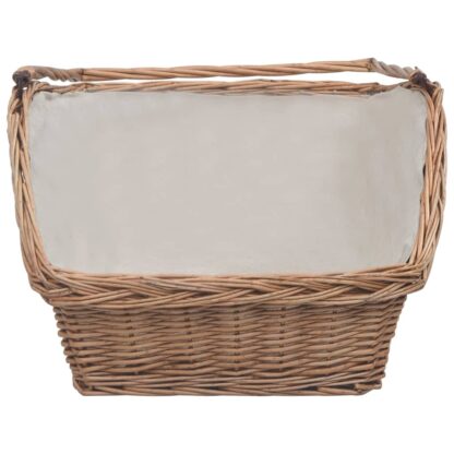 Holzkorb mit Tragegriff 61,5 × 46,5 × 58 cm Braun Weide - Image 3
