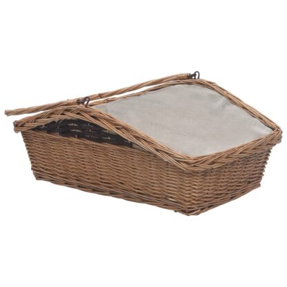 Holzkorb mit Tragegriff 61,5 × 46,5 × 58 cm Braun Weide - Image 4