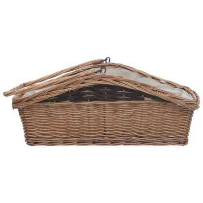 Holzkorb mit Tragegriff 61,5 × 46,5 × 58 cm Braun Weide - Image 5