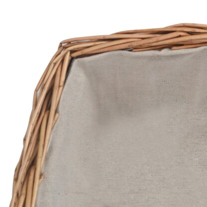 Holzkorb mit Tragegriff 61,5 × 46,5 × 58 cm Braun Weide - Image 6