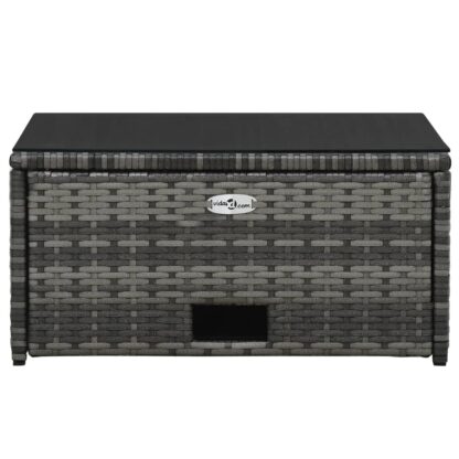 4-tlg. Garten-Lounge-Set mit Auflagen Poly Rattan Grau - Image 8