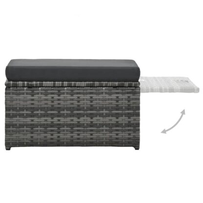 4-tlg. Garten-Lounge-Set mit Auflagen Poly Rattan Grau - Image 9