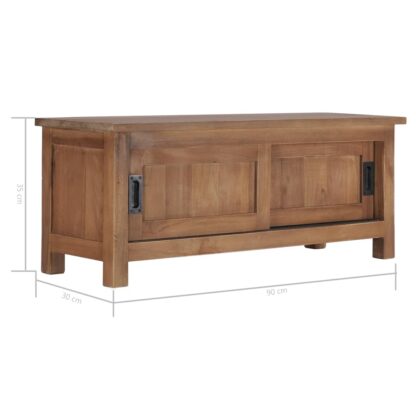 TV-Schrank 90×30×35 cm Massivholz Teak - Image 7