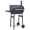 Holzkohlegrill Smoker mit Unterer Ablage Schwarz