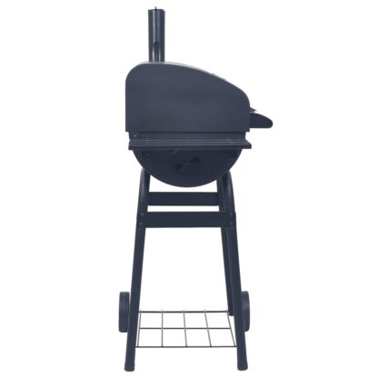 Holzkohlegrill Smoker mit Unterer Ablage Schwarz - Image 3