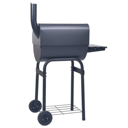 Holzkohlegrill Smoker mit Unterer Ablage Schwarz - Image 4
