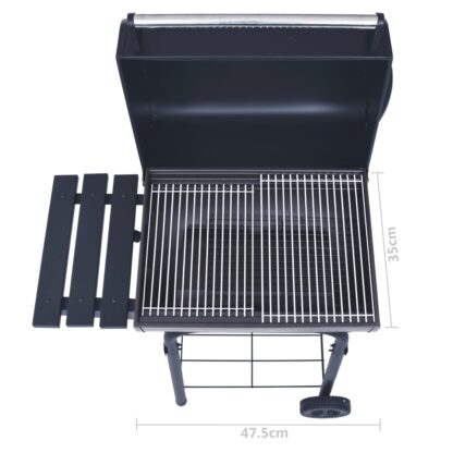 Holzkohlegrill Smoker mit Unterer Ablage Schwarz - Image 10